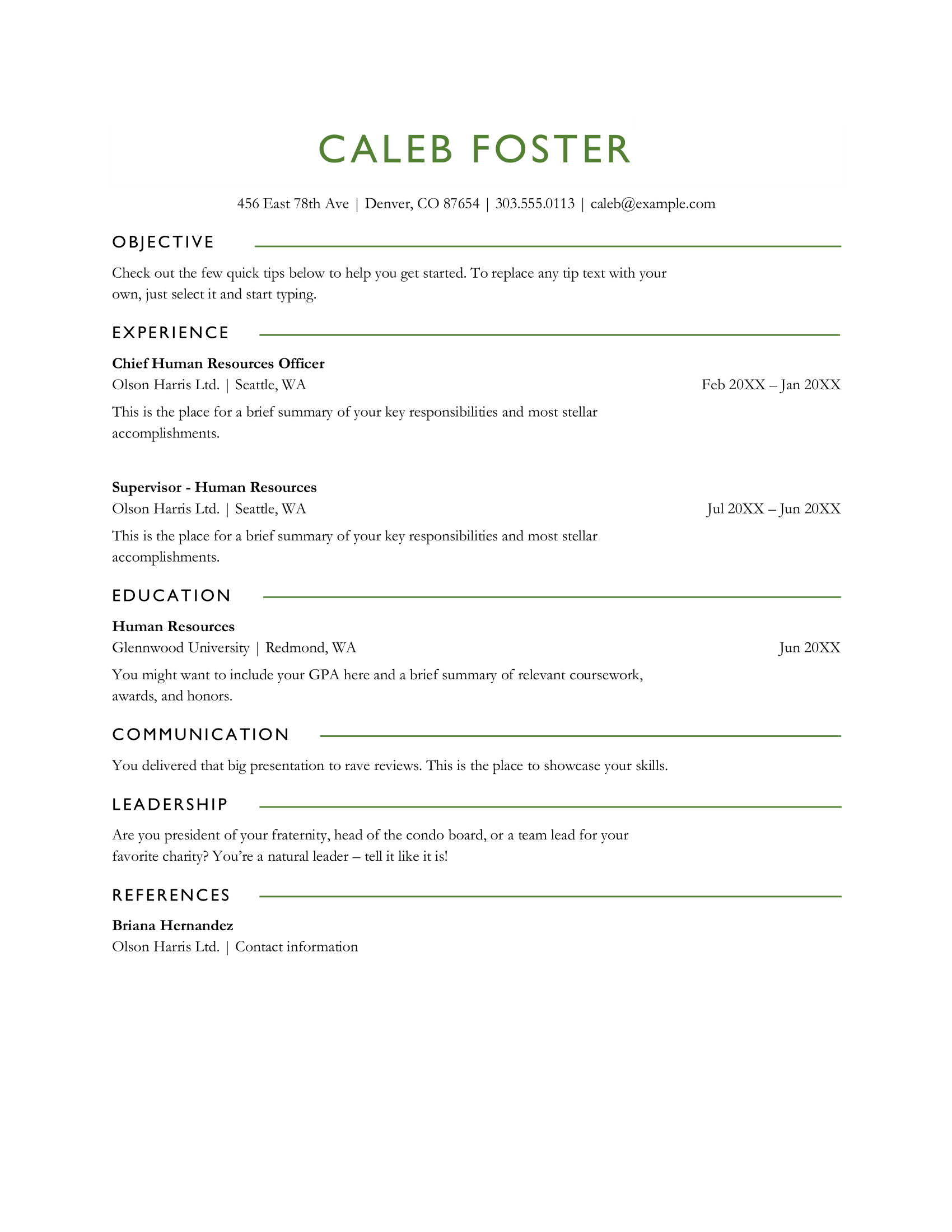 ATS basic resume template
