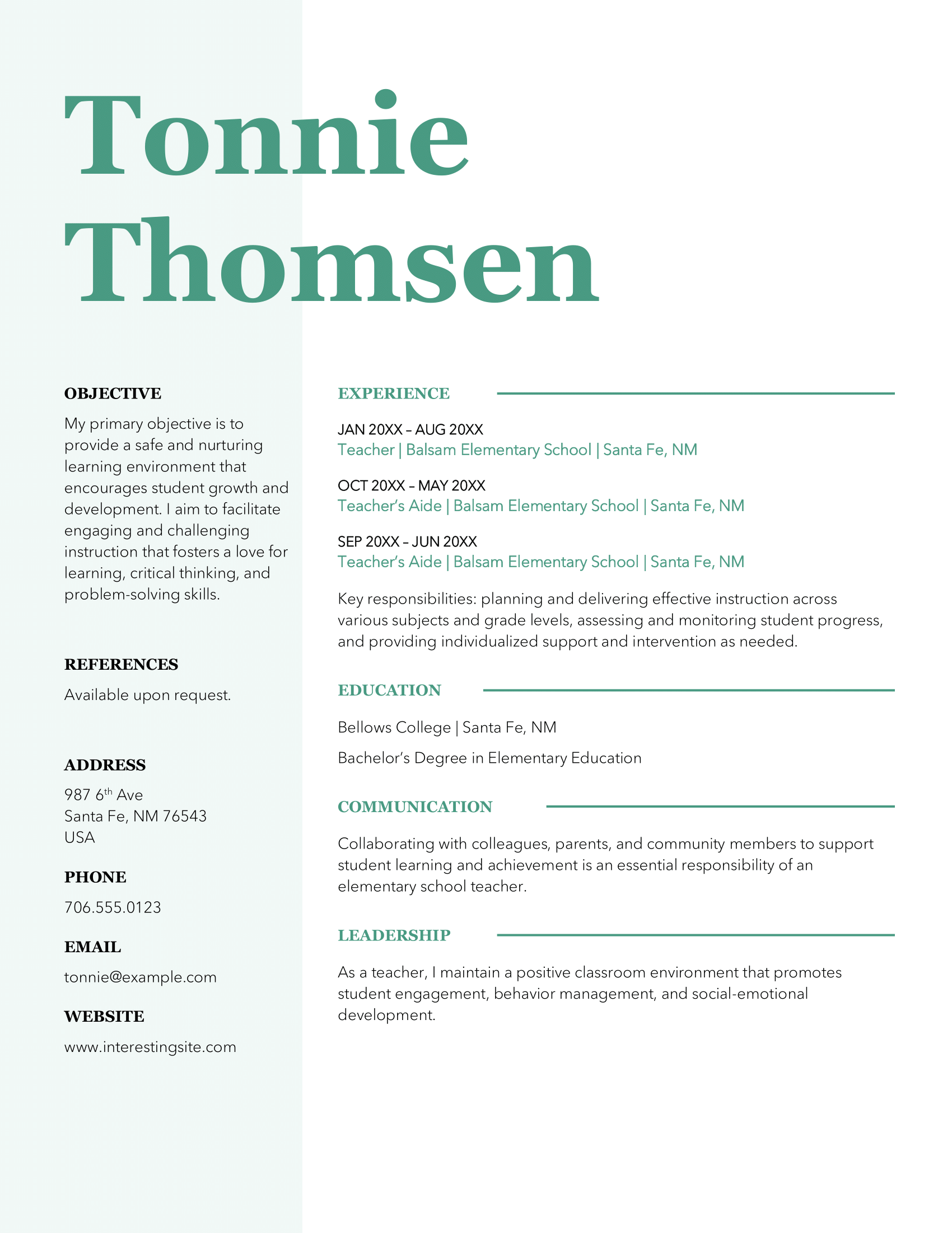 Stylish resume template