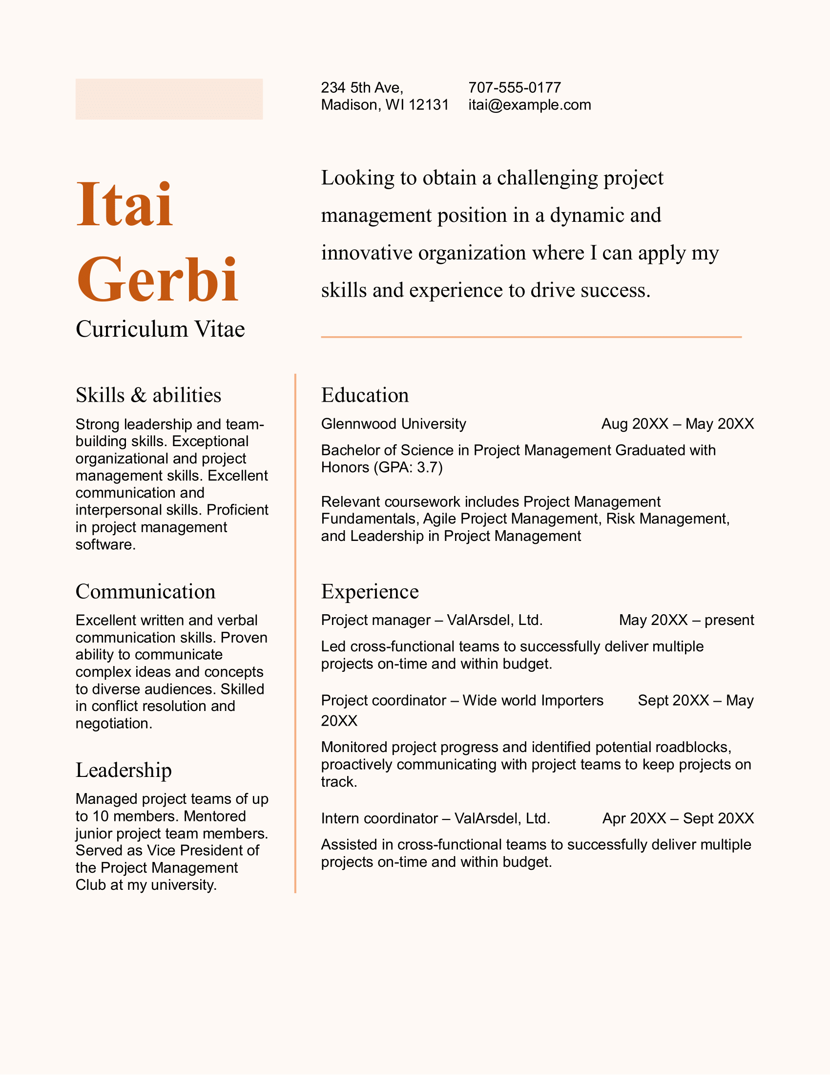 CV resume template
