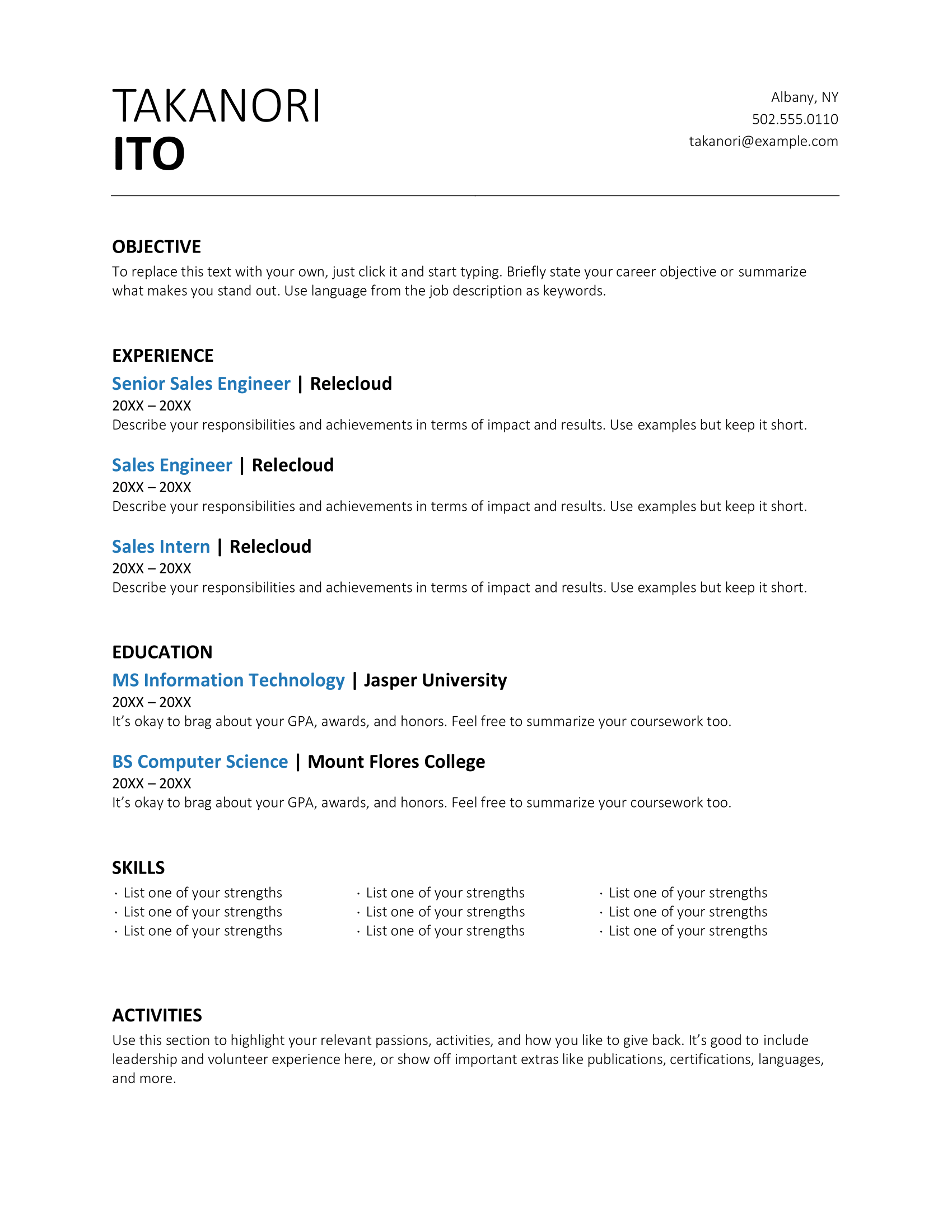 basic resume template