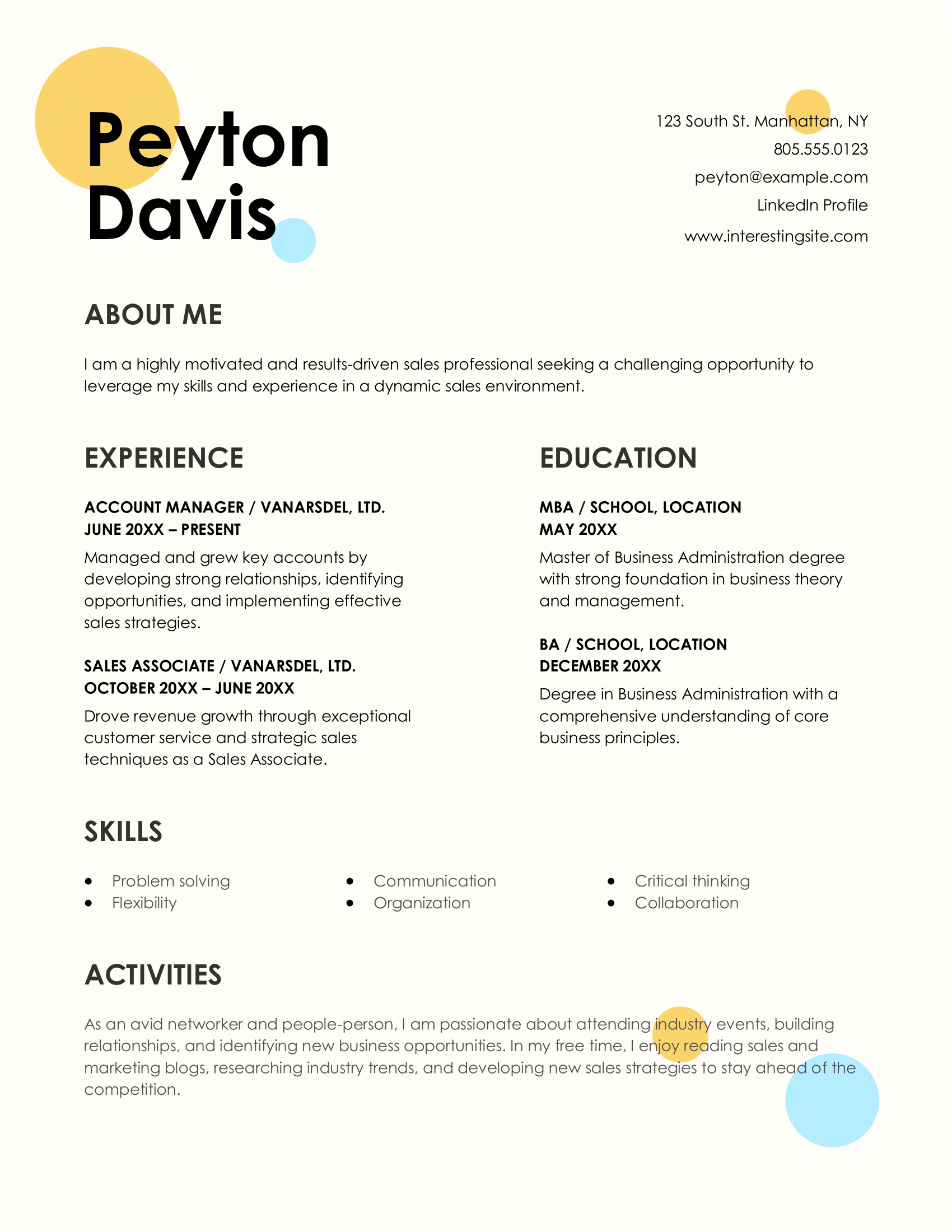 Creative colors resume template
