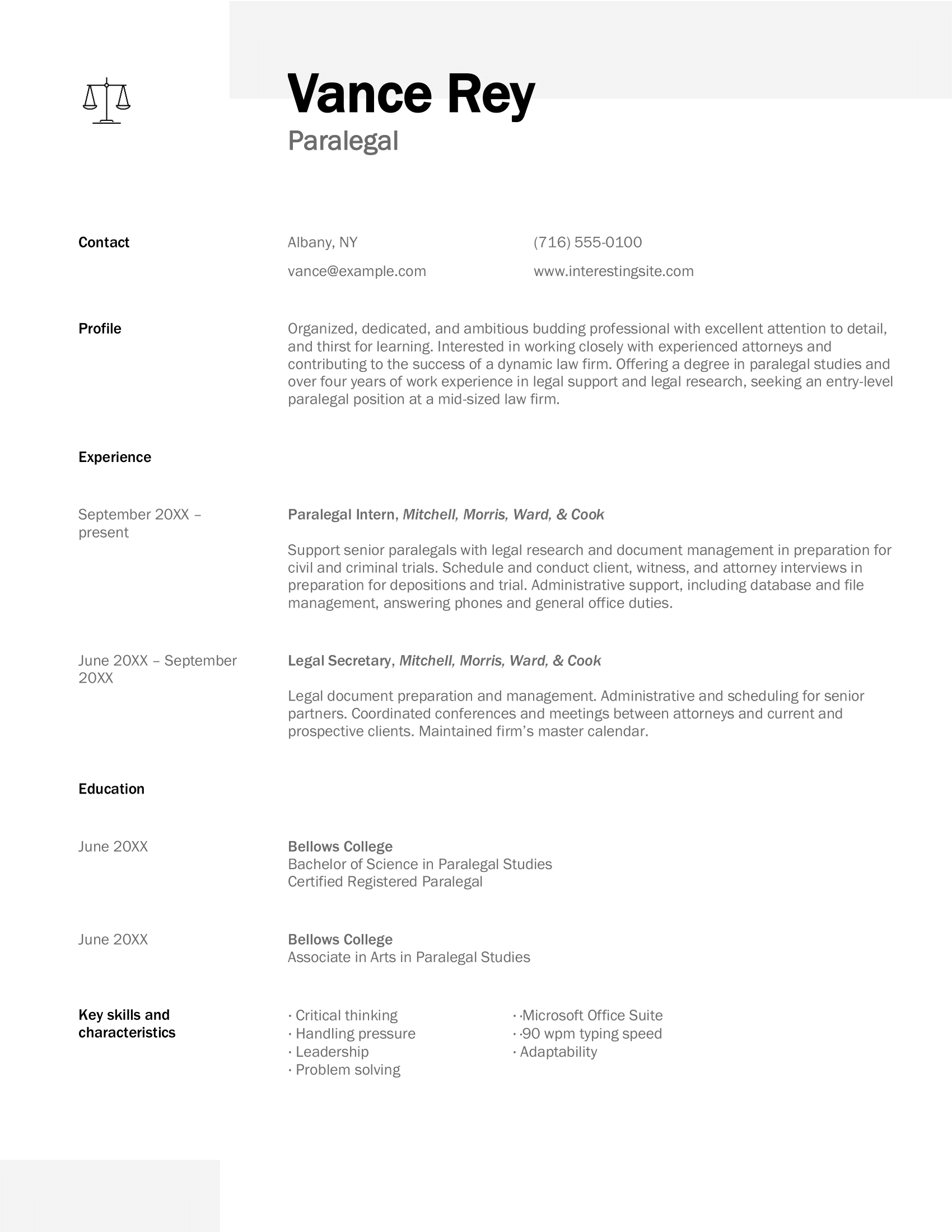 Polished professional resume template