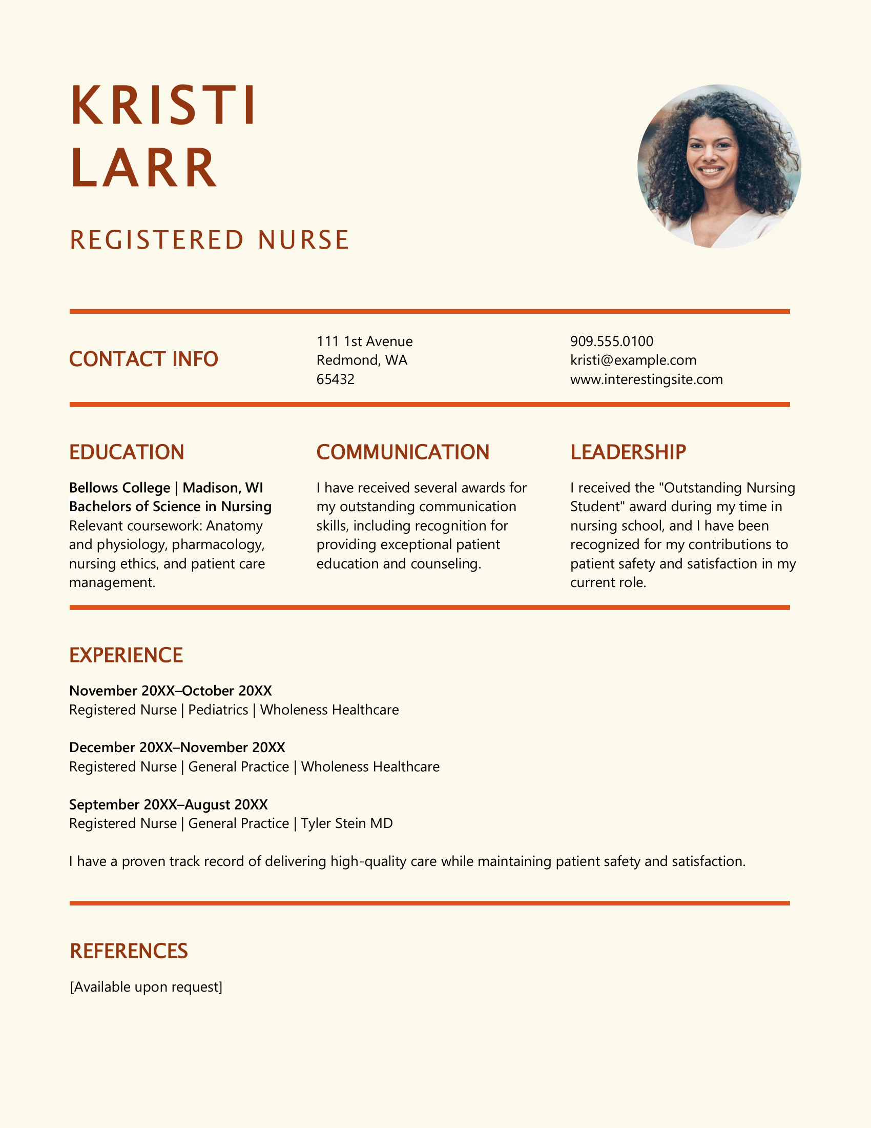 Bold resume template