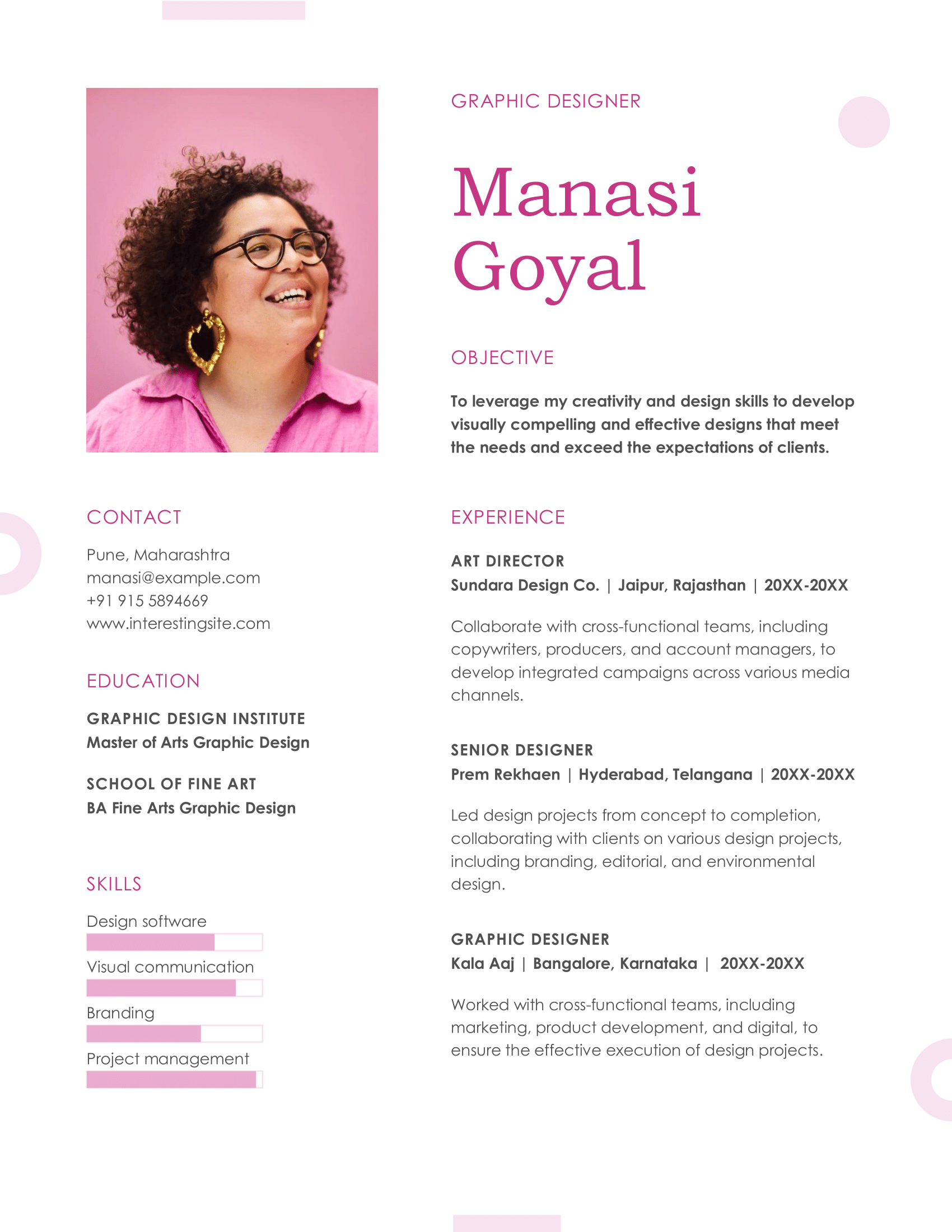 Photo resume template
