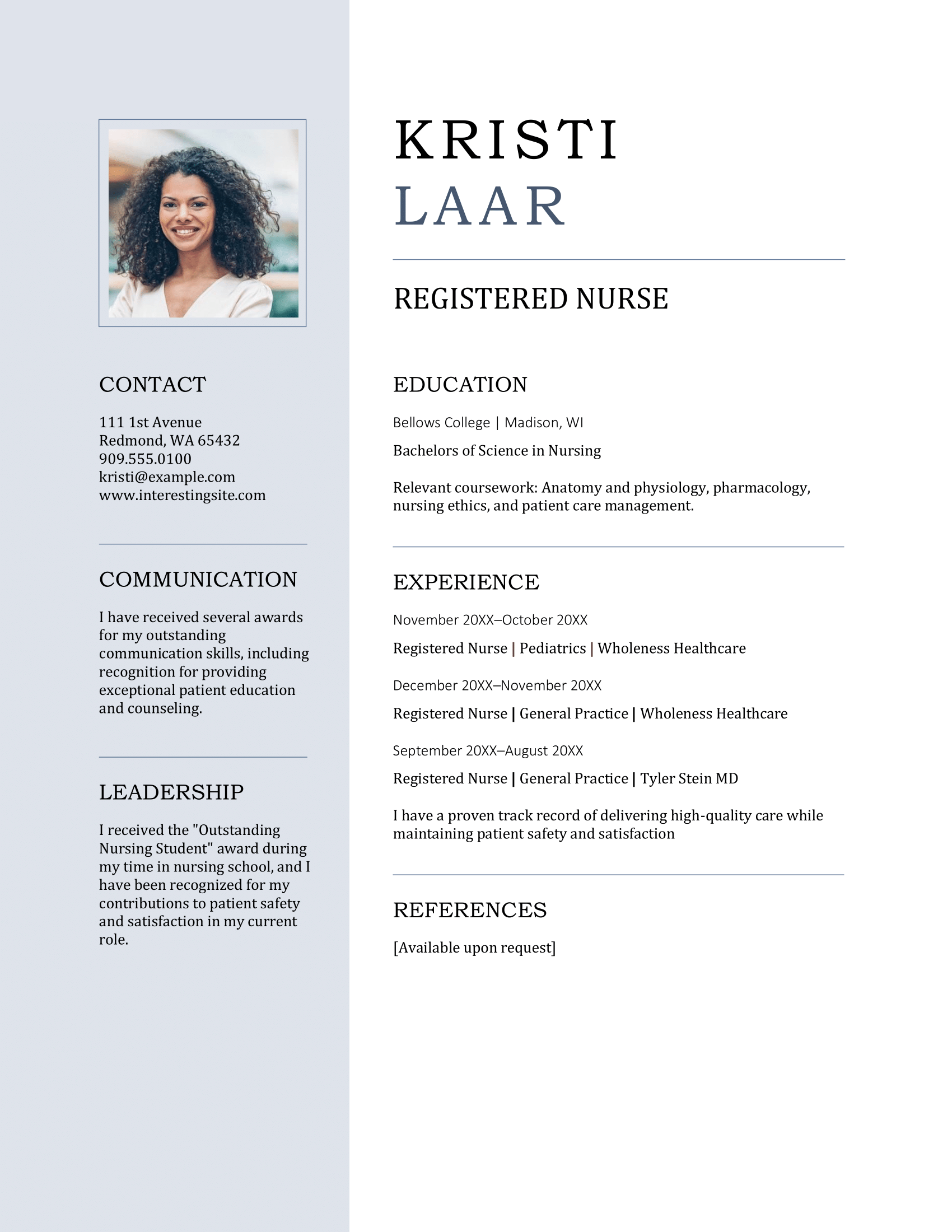 Modern photo resume template