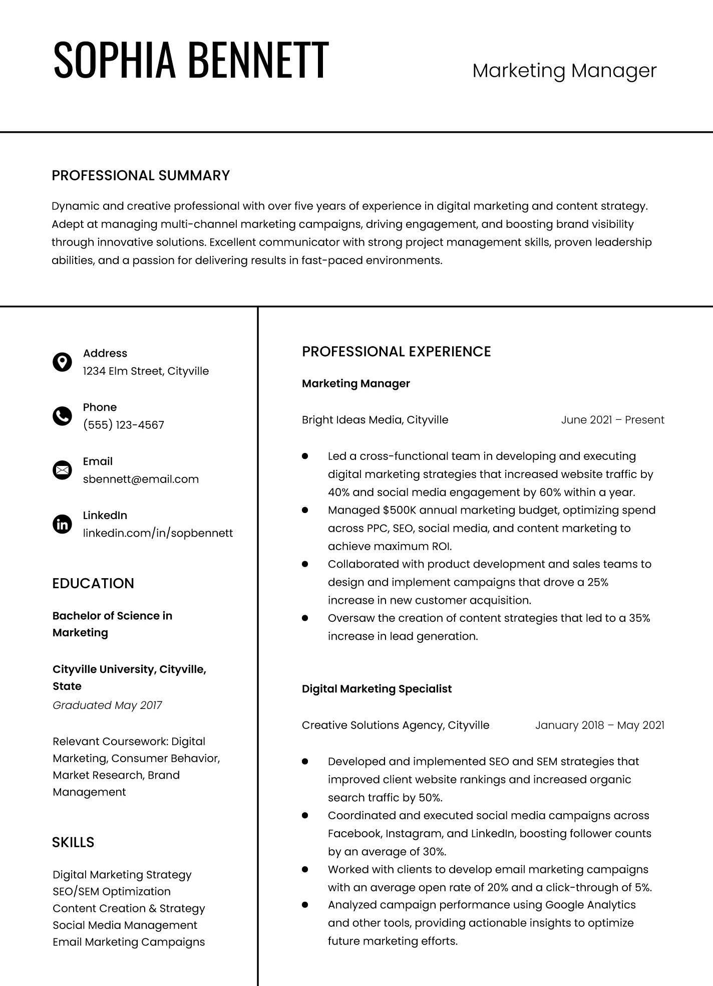 Clean Modern Resume