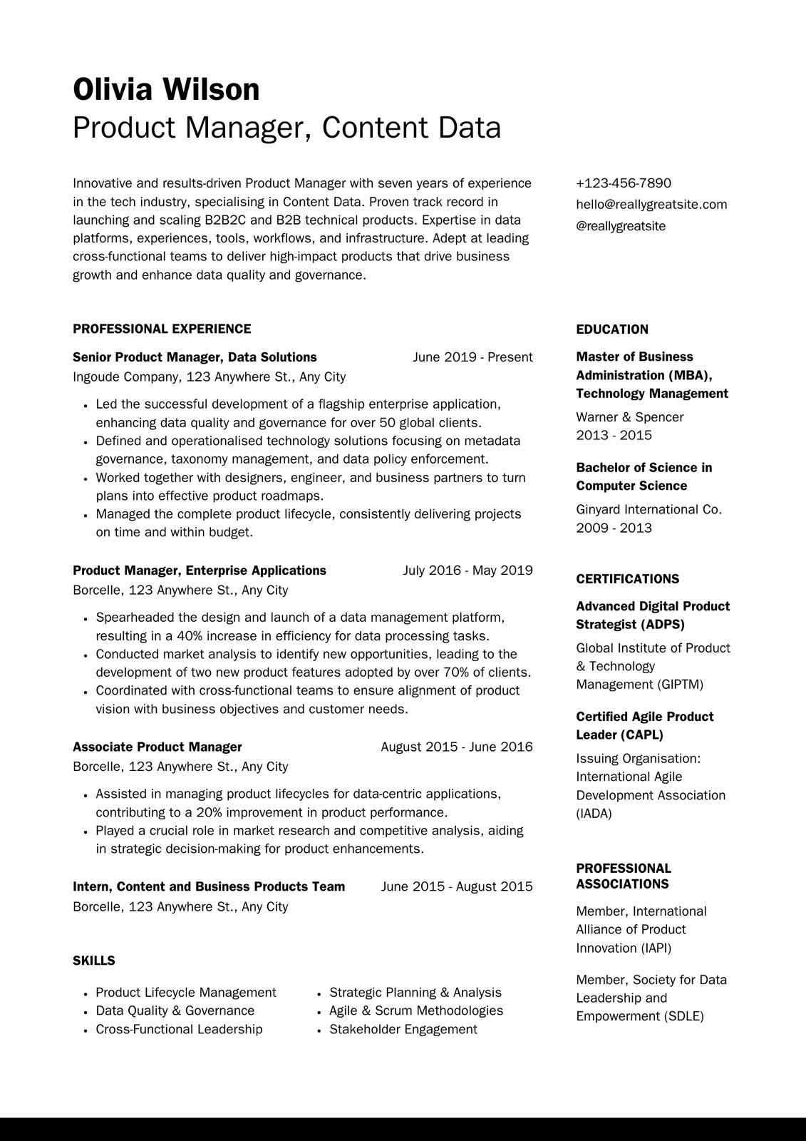 Tech Resume Template