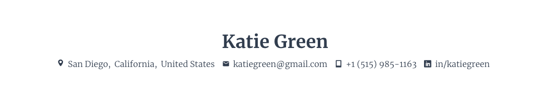 resume contact details