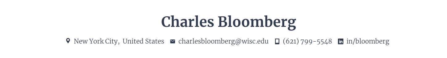 Resume Header