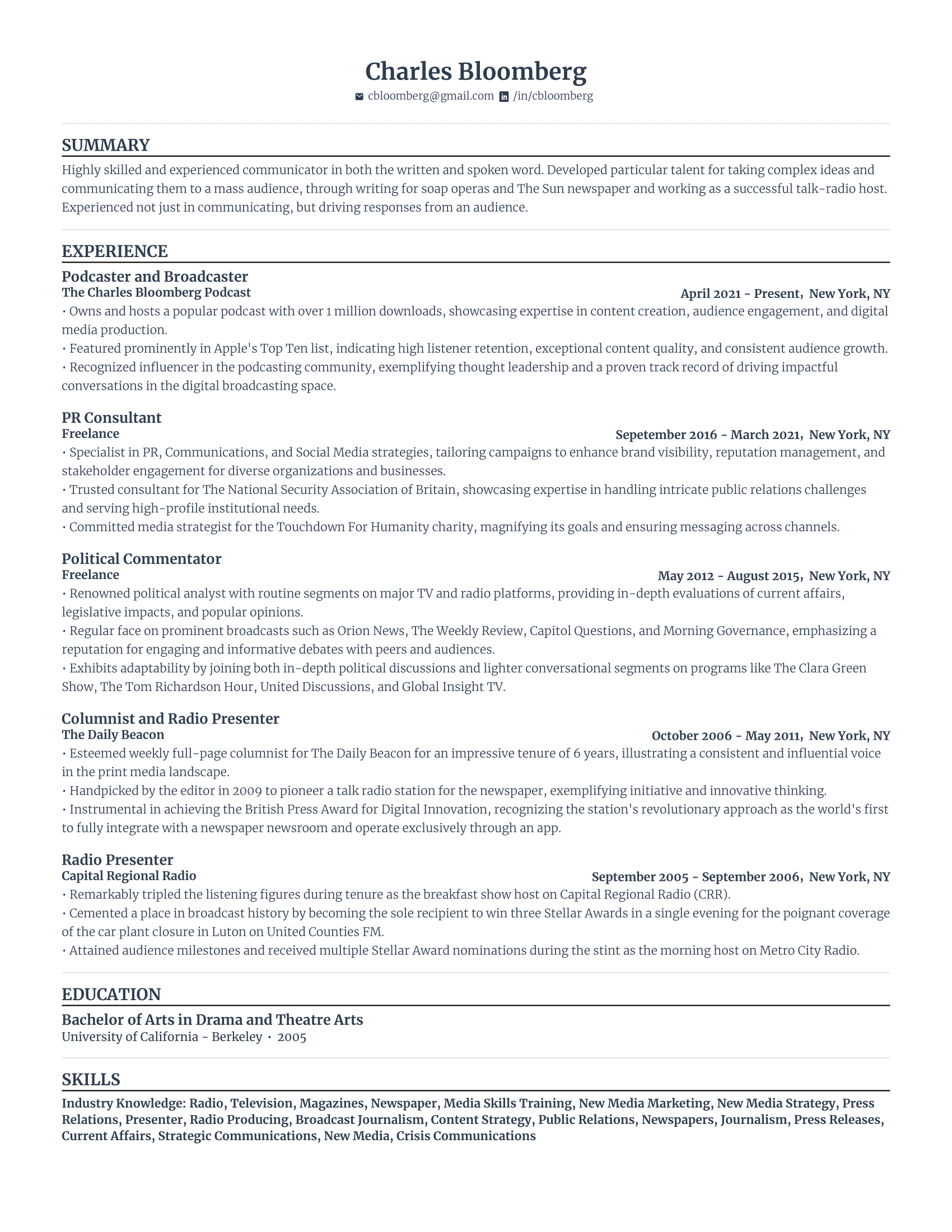 Podcast resume