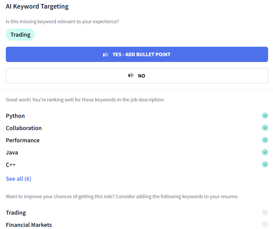 A keyword targeting