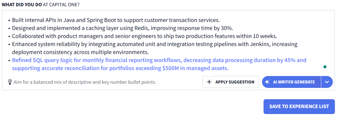 ai bullet point writer
