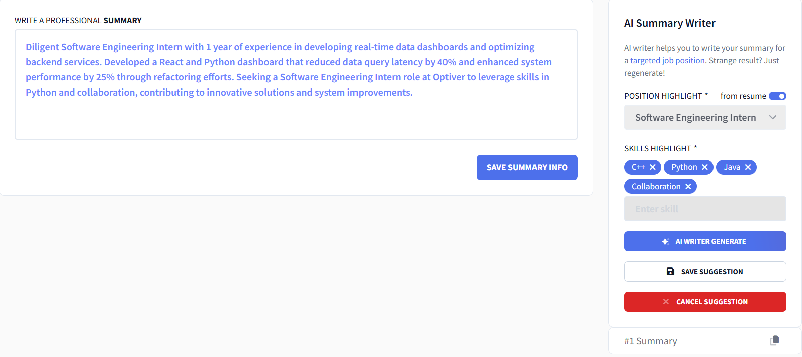 ai summary writer