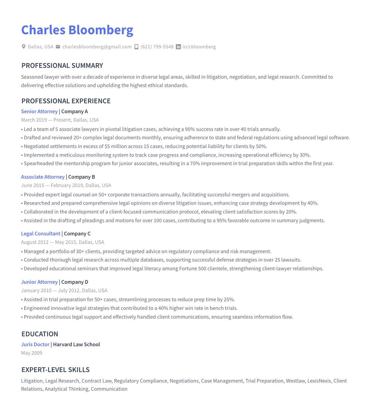 lawyer resume