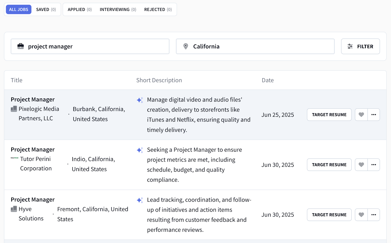 AI Job Search Results