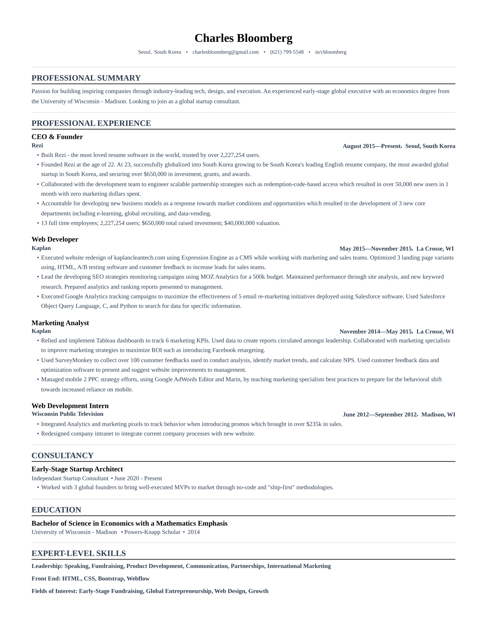 Blank resume template 