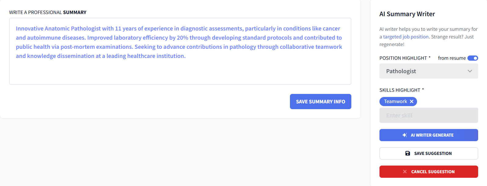 ai summary writer