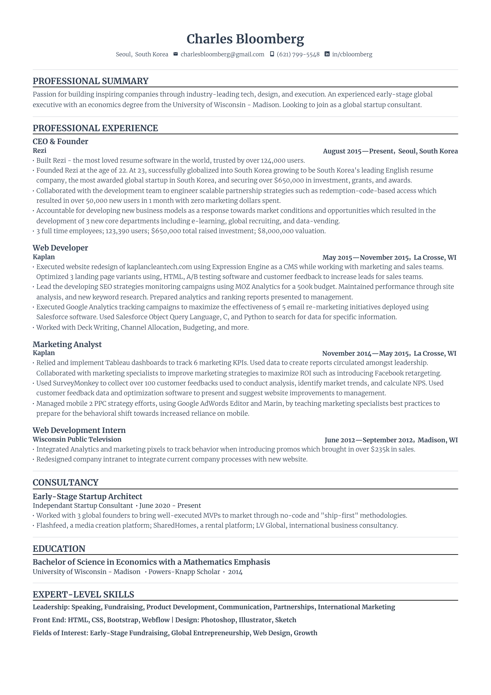 Standard Resume template