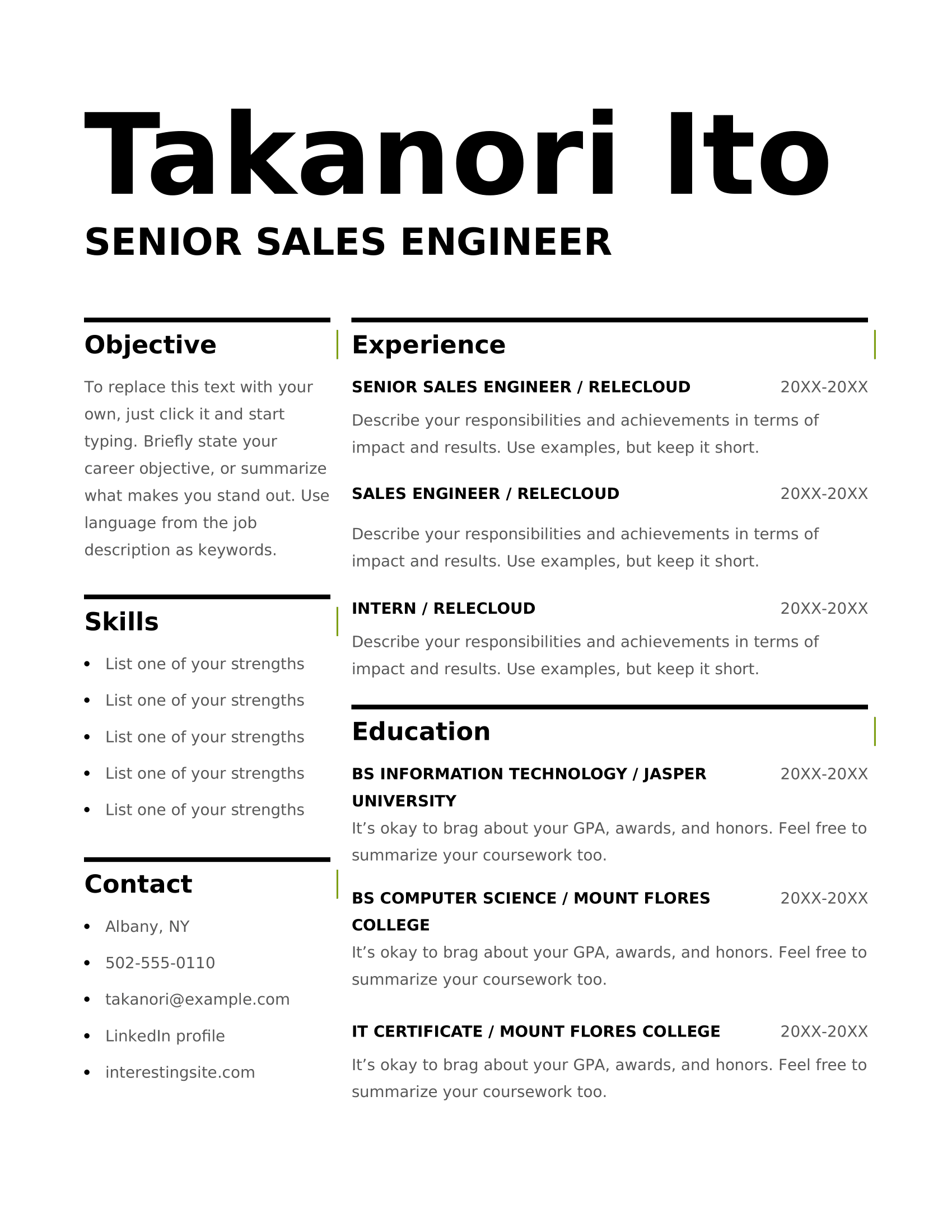 Modern Bold Resume Template
