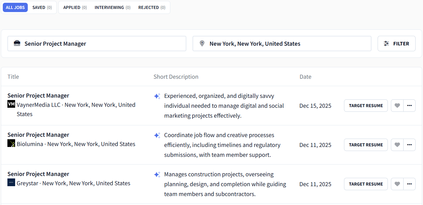 rezi ai job search