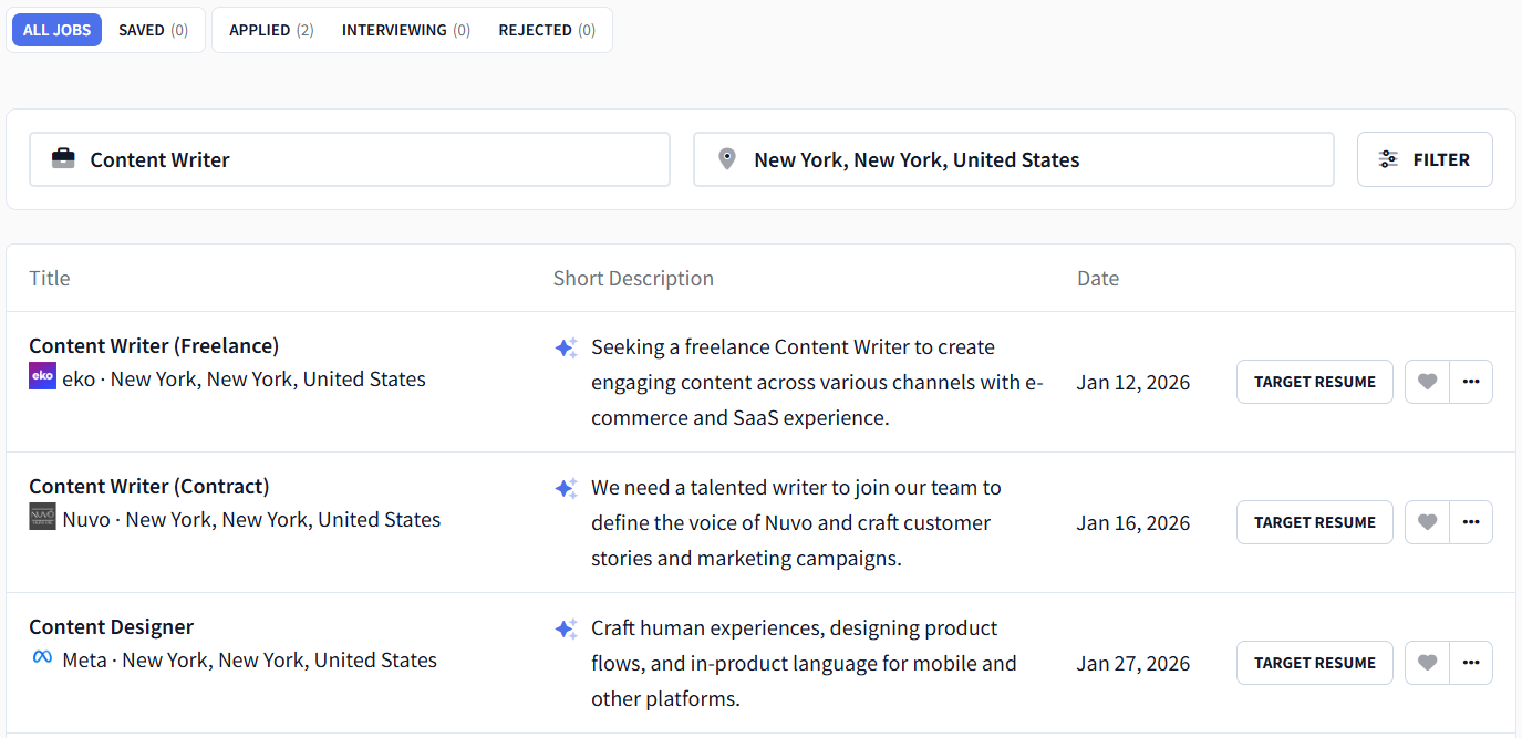 rezi job dashboard