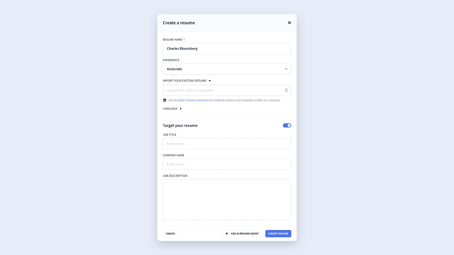 create resume