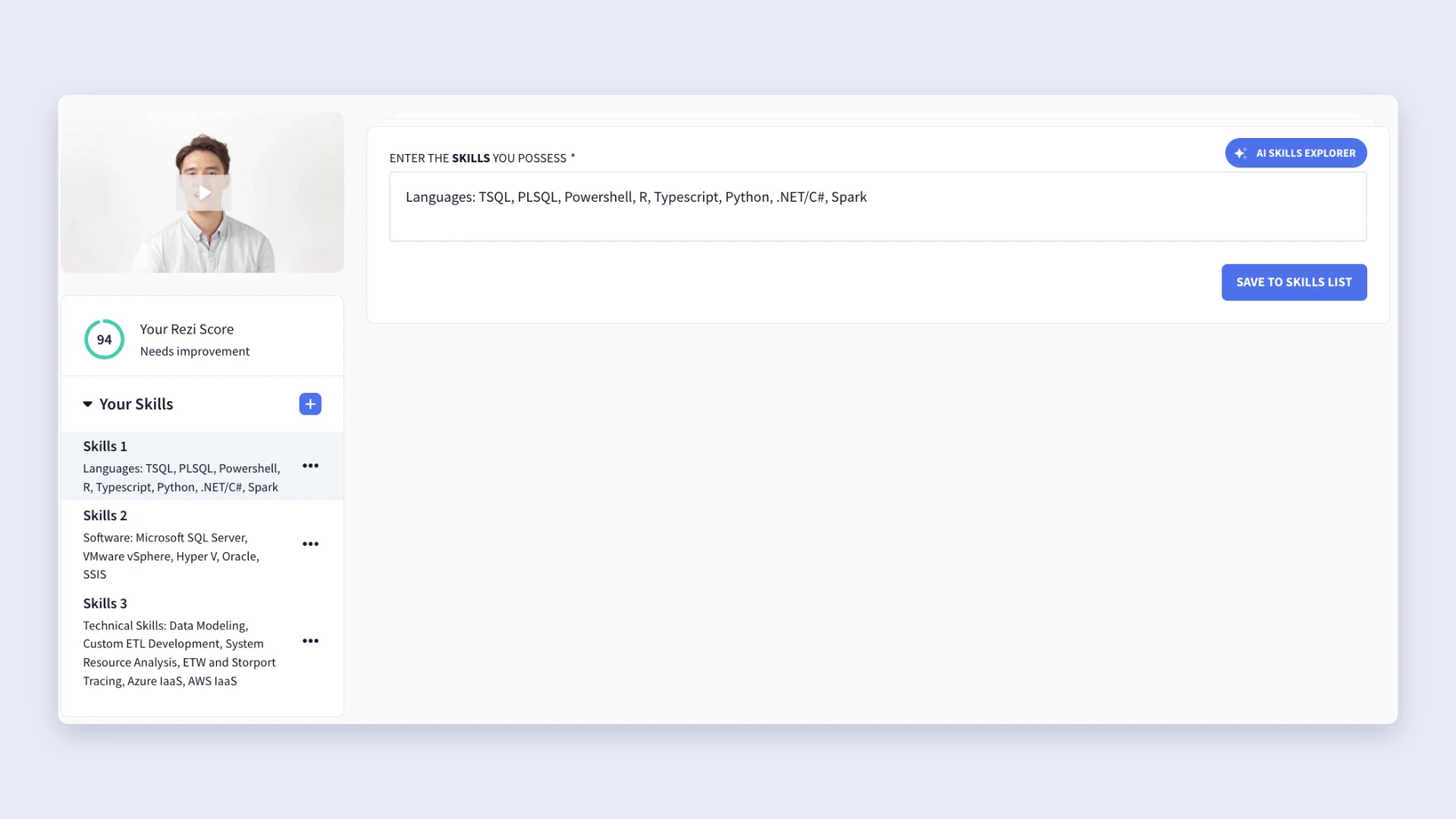 resume skills section