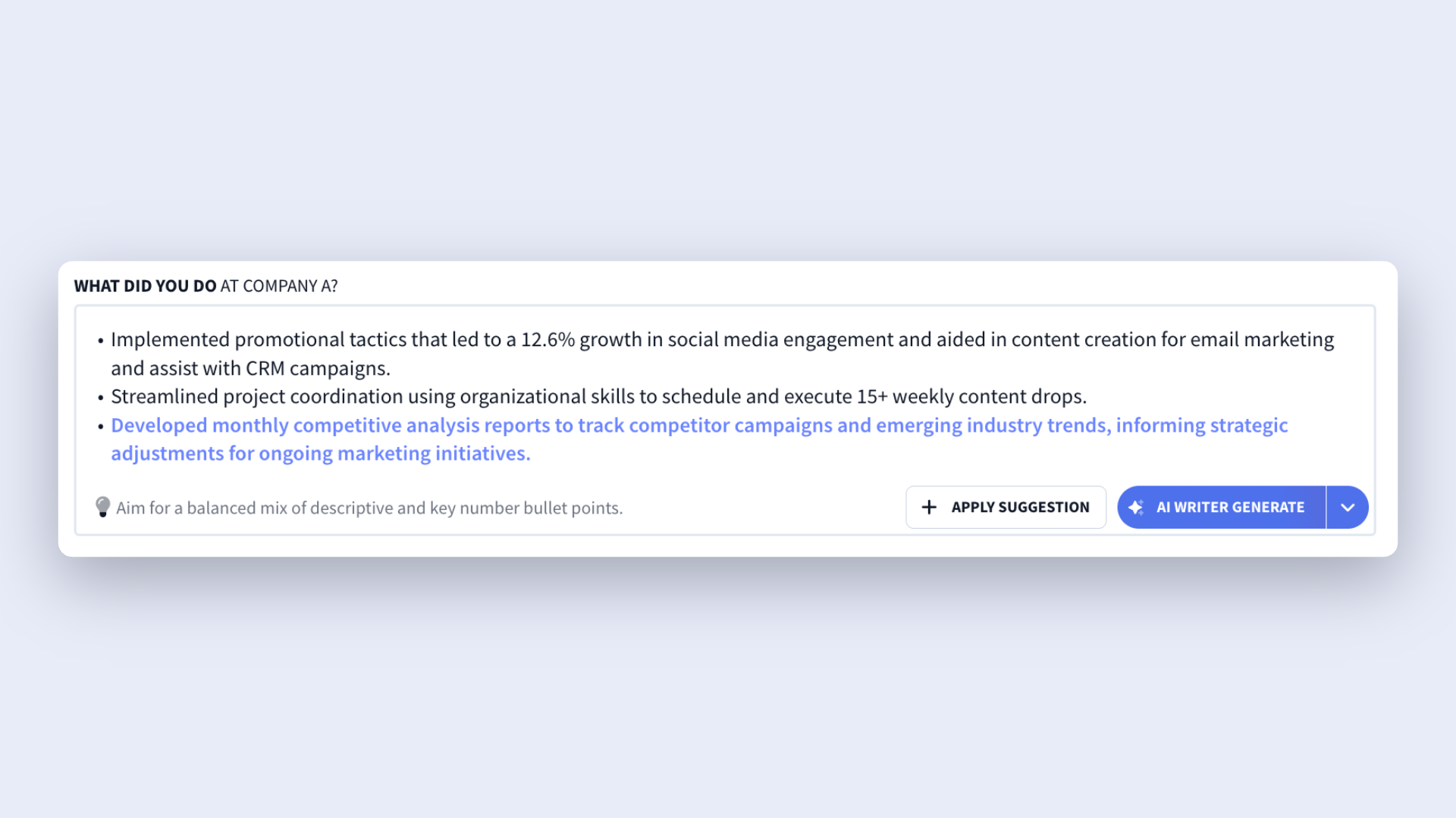 AI Bullet Point Writer