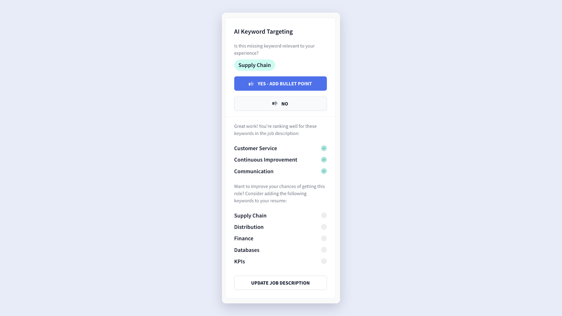 resume keywords