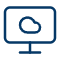 Cloud monitoring and IT infrastructure icon for managed cybersecurity and network support