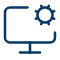 a blue computer settings icon.
