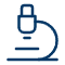 Microscope icon for biotechnology and scientific research services