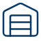 Warehouse or storage facility icon for logistics and distribution services