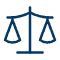 Legal compliance and risk management icon for cybersecurity and business protection services