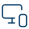 Desktop monitor and smartphone icon for multi-device IT management and mobile solutions