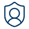 User security shield icon for identity protection and cybersecurity services