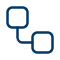 Workflow automation icon representing connected business processes and IT integration