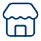 Blue storefront icon representing a retail shop
