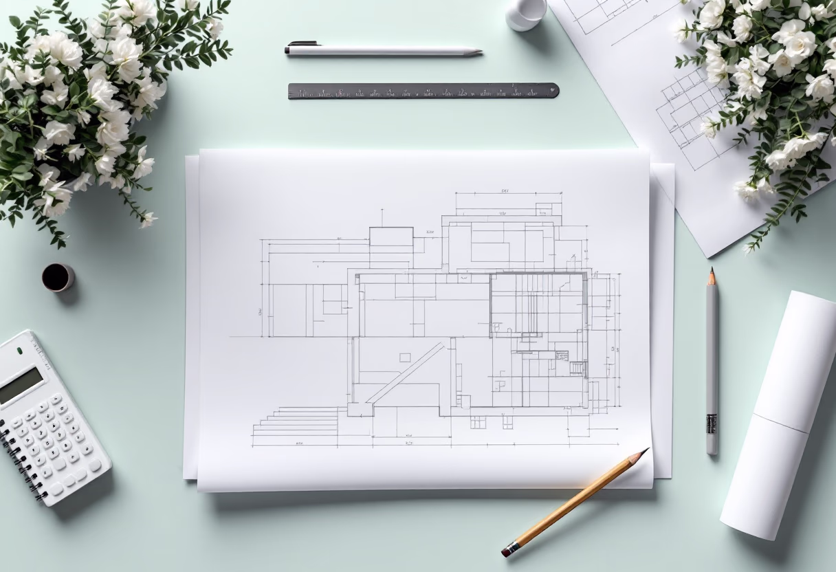 image of archival architectural blueprints