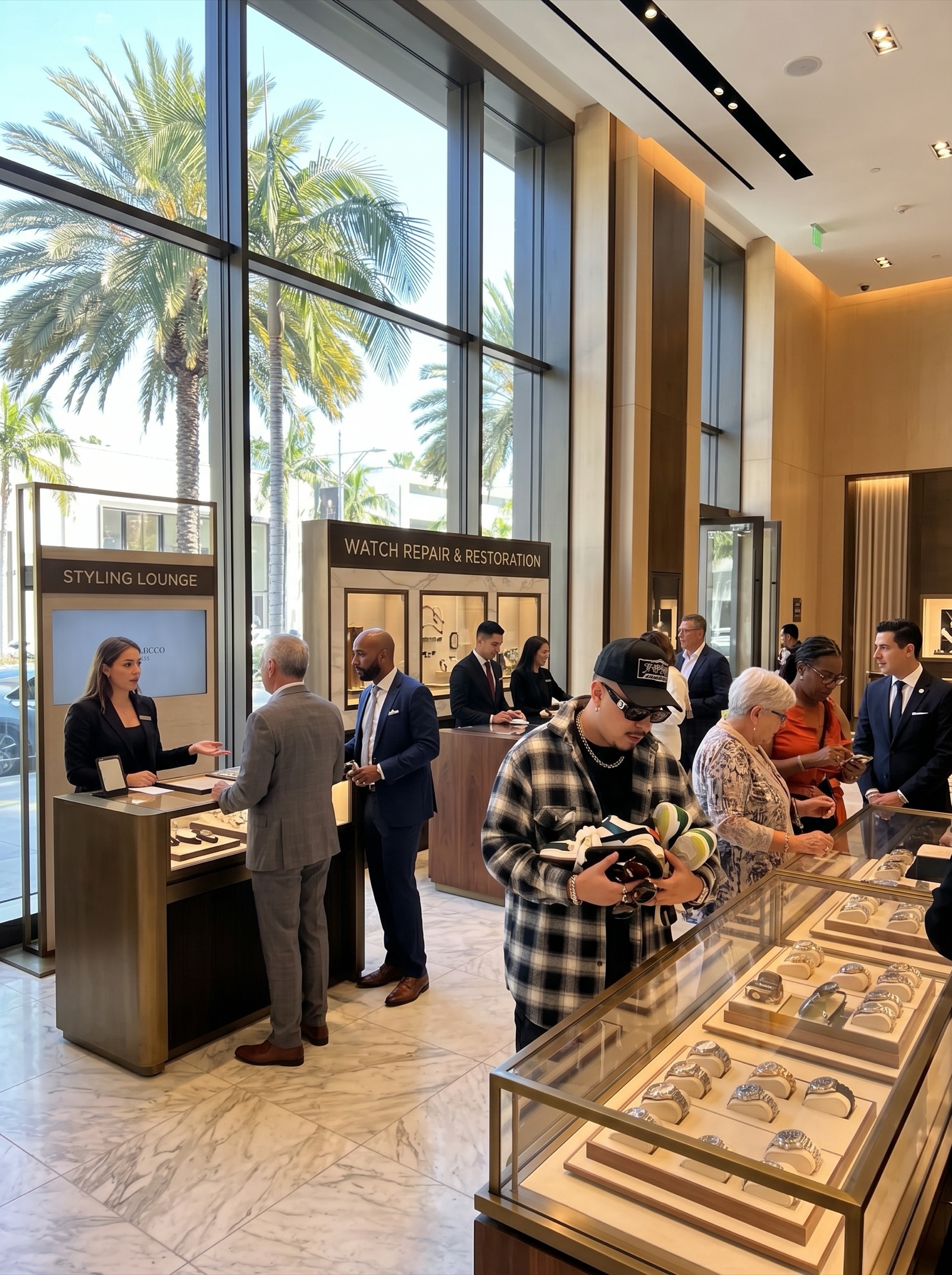 Inside a luxury watch boutique