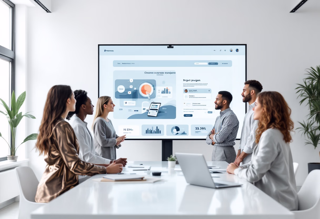 image of a team brainstorming in an office (for a web development agency) [background image]