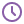Purple outline of a clock showing 11 o'clock on a white background.