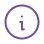 Purple circle with a lowercase letter i centered inside it.