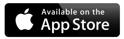 Apple logo with text 'Available on the App Store' on a black rectangular background.