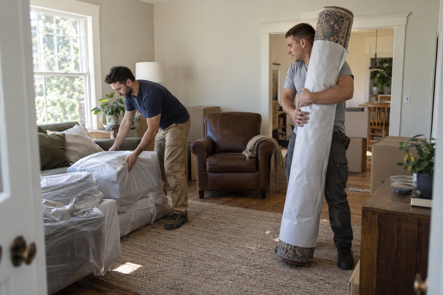 moving & storage service: loading a truck