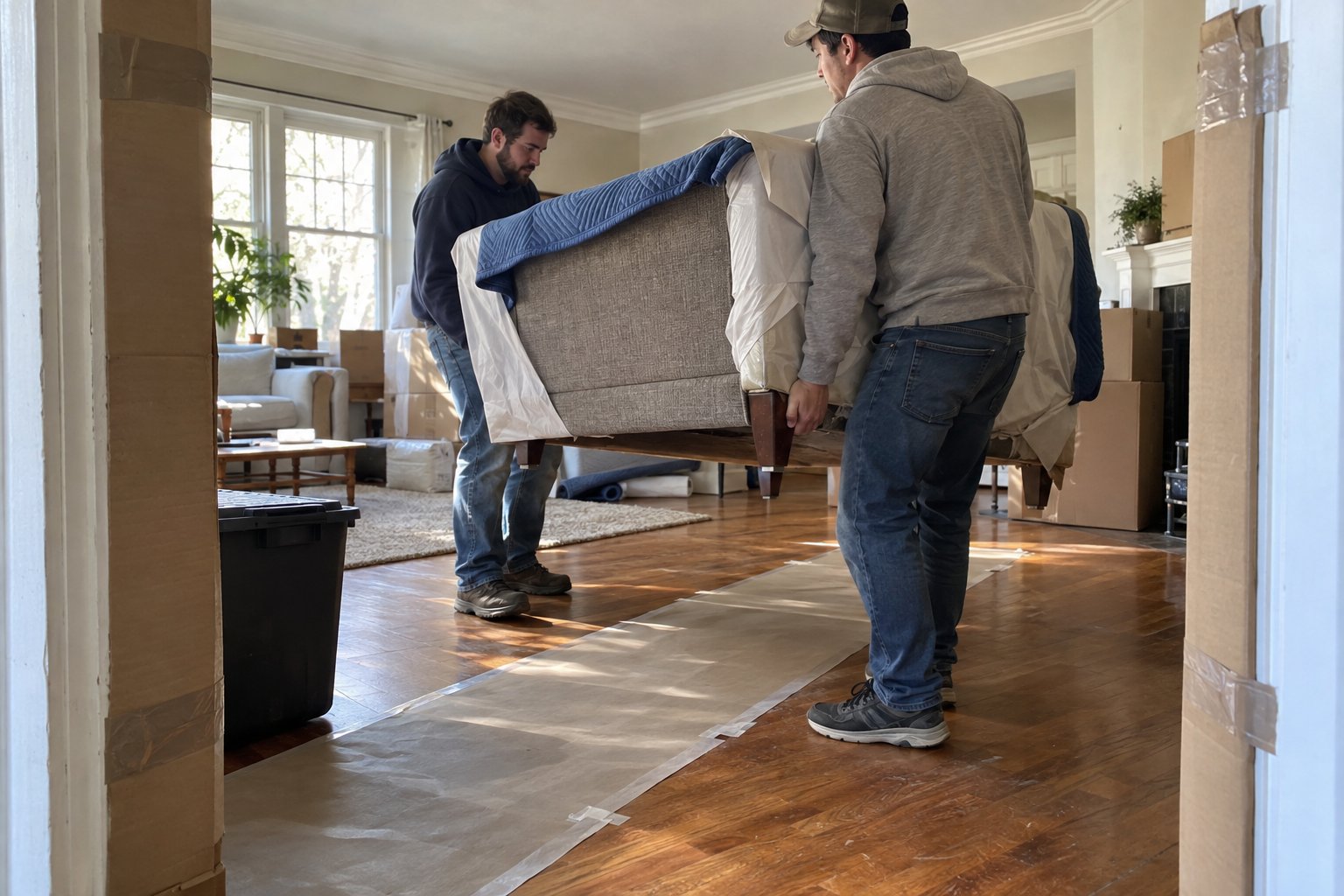 moving & storage service: loading a truck