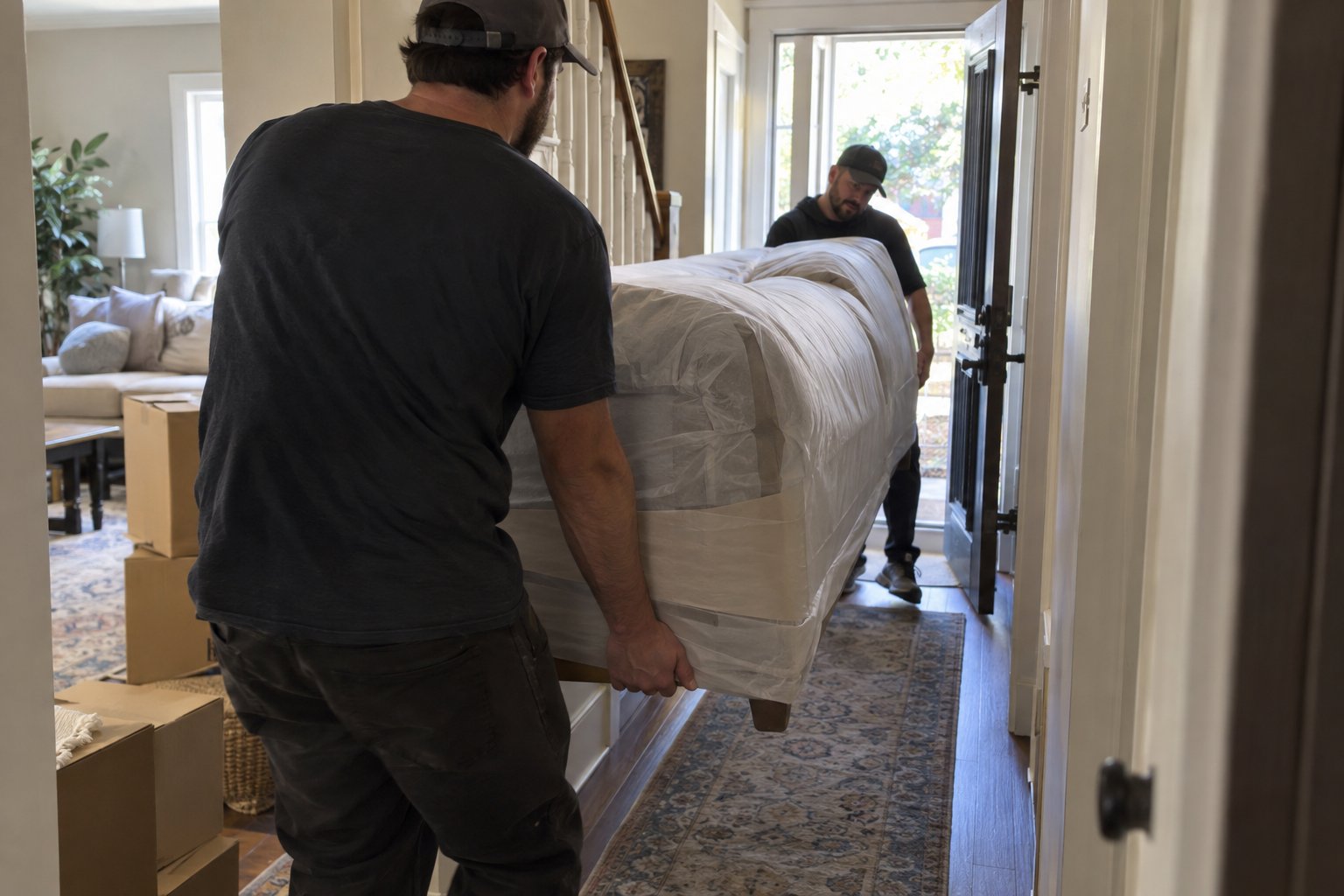 moving & storage service: loading a truck