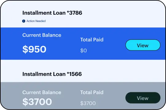 Payment installment screen