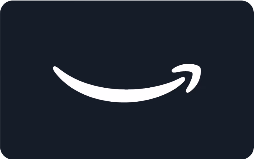 Amazon logo on a card.