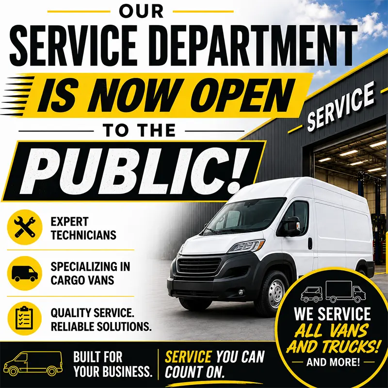 FAM Vans Service Department Open to the Public